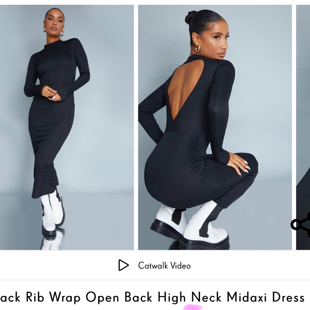 Black Rib Knit Dress